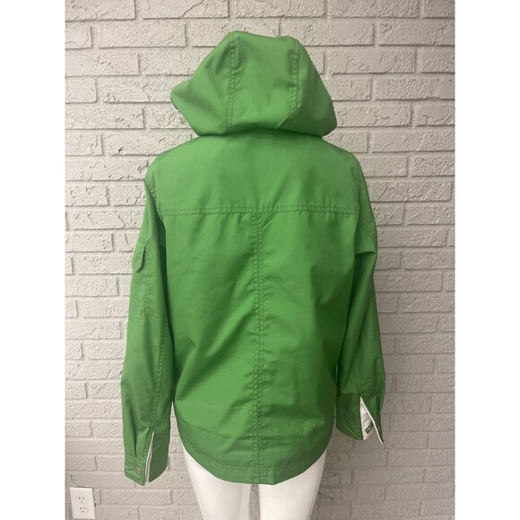 Weather Tamer Women Green Removable Hooded Wind Breaker Rain Jacket Size S - Picture 3 of 16